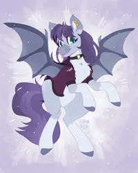 Size: 2000x2500 | Tagged: safe, artist:lionbun, derpibooru import, oc, oc:weeping willow, bat pony, pony, art trade, bat pony oc, bat wings, clothes, colored, cute, female, flat colors, image, jacket, mare, png, wings