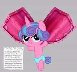 Size: 640x600 | Tagged: safe, artist:fizzled_kitty, derpibooru import, edit, princess flurry heart, alicorn, pony, alternate color palette, baby, baby pony, diaper, female, g4, google translate, gray background, image, implied princess cadance, jpeg, recolor, shield wings, simple background, solo