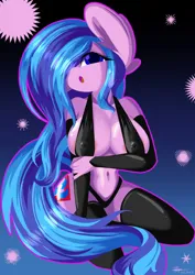 Size: 4961x7016 | Tagged: suggestive, artist:hisp, derpibooru import, oc, oc:rany, unofficial characters only, anthro, earth pony, big breasts, bikini, breasts, clothes, female, image, jpeg, long hair, sling bikini, solo, solo female, swimsuit