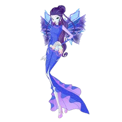 Size: 2780x2780 | Tagged: safe, artist:machakar52, derpibooru import, rarity, fairy, human, equestria girls, alternate hairstyle, clothes, colored wings, crossover, cutie mark on human, ear piercing, earring, fairy wings, fairyized, flower, g4, hand on hip, high heels, image, jewelry, looking at you, multicolored wings, necklace, onyrix, piercing, png, purple wings, shoes, simple background, smiling, smiling at you, sparkly wings, transparent background, wings, winx, winx club, winxified, world of winx