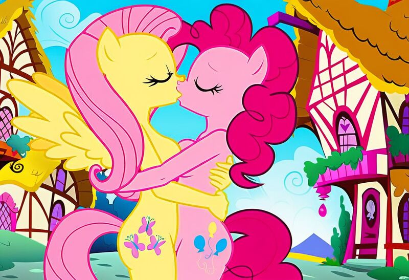 Size: 1216x832 | Tagged: questionable, ai content, machine learning generated, stable diffusion, fluttershy, pinkie pie, anthro, earth pony, pegasus, busty fluttershy, busty pinkie pie, downtown, embracing, exhibitionism, eyes closed, horny, in love, jpeg, kissing, lesbian couple, moaning, moaning in pleasure, nudity, ponyville, seductive pose, sexy, standing, summer, sunbathing, symmetrical docking