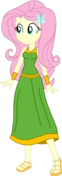 Size: 558x1572 | Tagged: safe, artist:invisibleink, artist:tylerajohnson352, derpibooru import, fluttershy, equestria girls, bracelet, clothes, dress, eyelashes, g4, goddess, greek clothes, image, jewelry, png, sandals, simple background, solo, transparent background