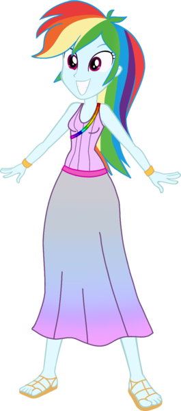 Size: 697x1576 | Tagged: safe, artist:invisibleink, artist:tylerajohnson352, derpibooru import, rainbow dash, equestria girls, bracelet, clothes, dress, eyelashes, g4, goddess, greek clothes, image, jewelry, multicolored hair, png, rainbow hair, sandals, simple background, solo, transparent background