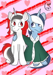 Size: 1000x1414 | Tagged: artist needed, safe, derpibooru import, oc, oc:red rocket, oc:river swirl, unicorn, equestria at war mod, happy, heart, horn, image, png