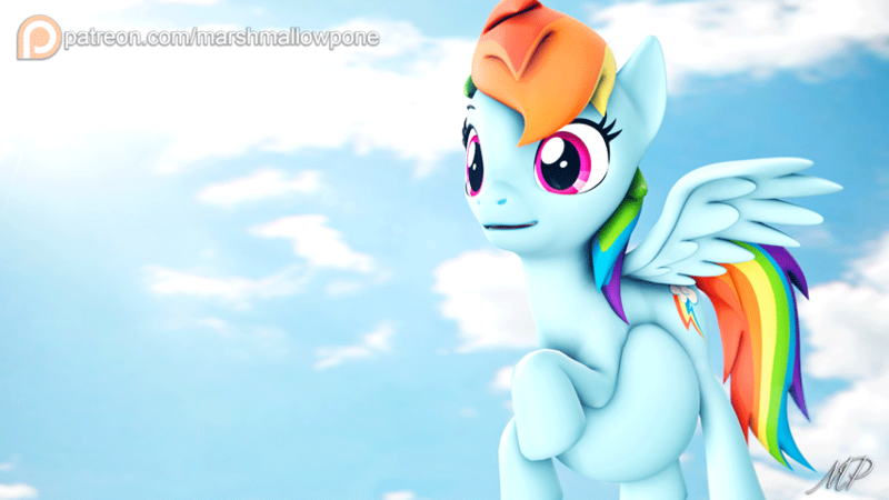 Size: 853x480 | Tagged: safe, artist:marshmallow-pone, derpibooru import, rainbow dash, pegasus, pony, 3d, belly, flying, g4, image, png, preggo dash, pregnant, source filmmaker