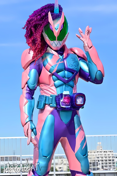 Size: 1330x2000 | Tagged: safe, artist:aorabeat, derpibooru import, edit, human, g5, armor, horn, image, kamen rider, kamen rider revice, misty brightdawn, png