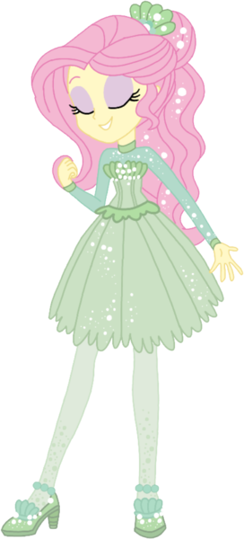 Size: 530x1171 | Tagged: safe, artist:tylerajohnson352, derpibooru import, fluttershy, human, equestria girls, equestria girls series, so much more to me, clothes, corset, dress, female, g4, green skirt, hair ornament, high heels, image, my little pony equestria girls: better together, png, shoes, simple background, skirt, transparent background, vector