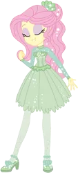 Size: 530x1171 | Tagged: safe, artist:tylerajohnson352, derpibooru import, fluttershy, human, equestria girls, equestria girls series, so much more to me, clothes, corset, dress, female, g4, green skirt, hair ornament, high heels, image, my little pony equestria girls: better together, png, shoes, simple background, skirt, transparent background, vector