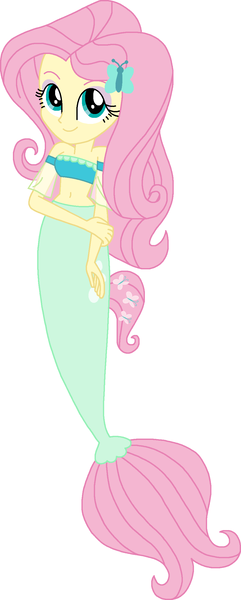 Size: 953x2368 | Tagged: safe, artist:rebelprincess59, derpibooru import, fluttershy, mermaid, equestria girls, female, g4, image, mermaidized, png, simple background, solo, species swap, white background