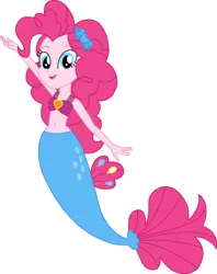 Size: 1567x1981 | Tagged: safe, artist:rebelprincess59, derpibooru import, pinkie pie, mermaid, equestria girls, female, g4, image, mermaidized, png, simple background, solo, species swap, white background