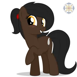 Size: 4096x4096 | Tagged: safe, artist:r4hucksake, derpibooru import, oc, oc:obsidian quill, earth pony, pony, blushing, female, image, mare, png, solo