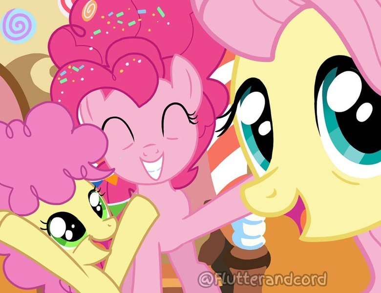 Size: 1080x831 | Tagged: safe, derpibooru import, fluttershy, li'l cheese, pinkie pie, earth pony, pegasus, pony, the last problem, female, filly, foal, g4, image, jpeg, male, mare, older, older fluttershy, older pinkie pie, trio