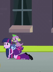 Size: 322x432 | Tagged: safe, derpibooru import, edit, edited screencap, screencap, spike, twilight sparkle, dog, human, equestria girls, animated, cropped, duo, duo male and female, female, g4, gif, image, male, my little pony equestria girls