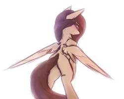 Size: 3741x2997 | Tagged: safe, artist:lu.de, derpibooru import, oc, oc:ondrea, unofficial characters only, pegasus, pony, blushing, image, looking at you, pegasus oc, png, simple background, solo, spread wings, white background, wings