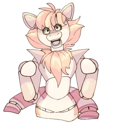 Size: 2136x2321 | Tagged: safe, artist:devioka, derpibooru import, oc, oc:peach "cassiopeia" blossom, unofficial characters only, lamia, original species, pony, robot, robot pony, animatronic, female, five nights at freddy's, front view, image, looking at you, open mouth, png, simple background, solo, solo female, stripes, transparent background