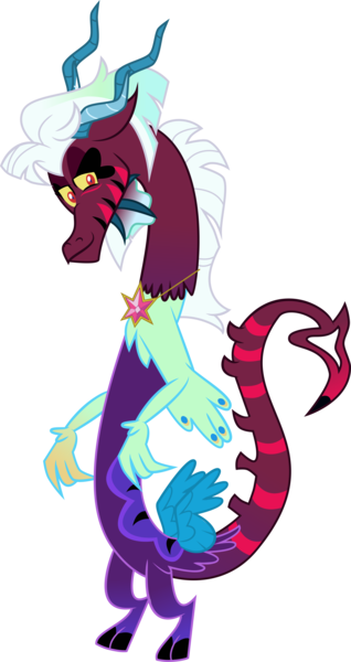 Size: 5075x9564 | Tagged: safe, artist:shootingstarsentry, derpibooru import, oc, oc:pandamonia, draconequus, absurd resolution, image, offspring, parent:cosmos, parent:discord, parents:coscord, png, simple background, solo, transparent background