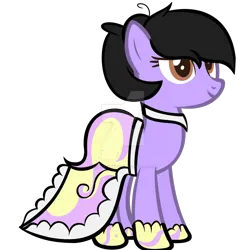 Size: 1024x1044 | Tagged: safe, artist:silverswirls15, derpibooru import, oc, oc:quilly inks, pony, clothes, deviantart watermark, dress, female, gala dress, image, mare, obtrusive watermark, png, simple background, solo, transparent background, watermark