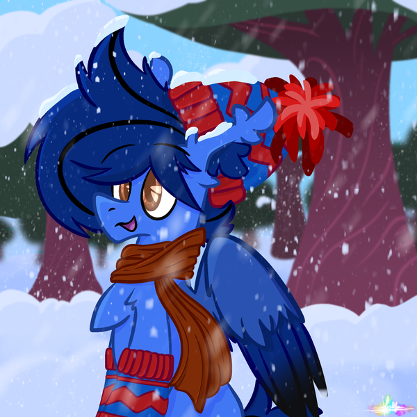 Size: 2048x2048 | Tagged: safe, artist:linkle, derpibooru import, oc, clothes, image, png, scarf, snow, winter