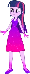 Size: 622x1531 | Tagged: safe, artist:invisibleink, artist:tylerajohnson352, derpibooru import, twilight sparkle, equestria girls, beautiful, bracelet, clothes, colorful, dress, female, flats, g4, glitter, image, jewelry, png, shoes, sparkles, sparkly dress, sparkly hair