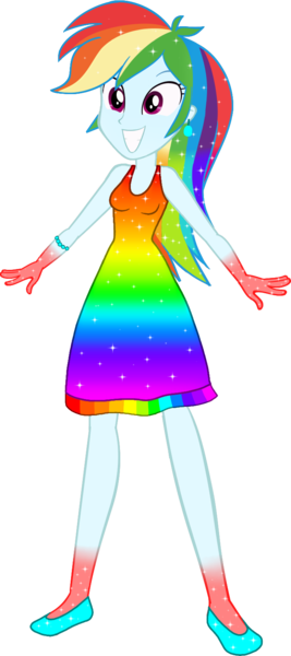 Size: 697x1568 | Tagged: safe, artist:invisibleink, artist:tylerajohnson352, derpibooru import, rainbow dash, equestria girls, beautiful, bracelet, clothes, colorful, dress, female, flats, g4, glitter, image, jewelry, png, shoes, sparkles, sparkly dress, sparkly hair