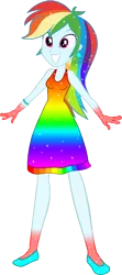 Size: 697x1568 | Tagged: safe, artist:invisibleink, artist:tylerajohnson352, derpibooru import, rainbow dash, equestria girls, beautiful, bracelet, clothes, colorful, dress, female, flats, g4, glitter, image, jewelry, png, shoes, sparkles, sparkly dress, sparkly hair