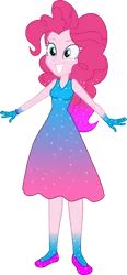 Size: 754x1619 | Tagged: safe, artist:invisibleink, artist:tylerajohnson352, derpibooru import, pinkie pie, equestria girls, beautiful, bracelet, clothes, colorful, dress, female, flats, g4, glitter, image, jewelry, png, shoes, simple background, solo, sparkles, sparkly dress, sparkly hair, transparent background