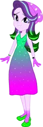Size: 536x1567 | Tagged: safe, artist:invisibleink, artist:tylerajohnson352, derpibooru import, starlight glimmer, equestria girls, beanie, beautiful, bracelet, clothes, colorful, dress, female, flats, g4, glitter, hat, image, jewelry, png, shoes, sparkles, sparkly dress, sparkly hair