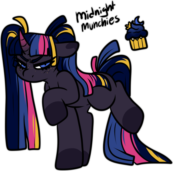 Size: 1596x1583 | Tagged: safe, artist:sexygoatgod, derpibooru import, oc, oc:midnight munchies, unofficial characters only, pony, unicorn, female, horn, image, png, simple background, solo, transparent background