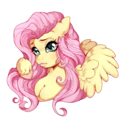 Size: 2036x1987 | Tagged: safe, artist:zugellywolf, derpibooru import, fluttershy, anthro, pegasus, arm hooves, breasts, bust, female, floppy ears, image, lips, mare, png, simple background, solo, spread wings, transparent background, unshorn fetlocks, whore lips, wings