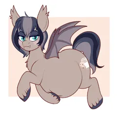 Size: 728x702 | Tagged: safe, artist:lulubell, derpibooru import, oc, oc:midnight snack, unofficial characters only, bat pony, chubby, fat, female, image, png, solo
