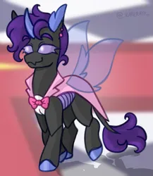 Size: 1015x1170 | Tagged: safe, artist:_rarerayy_, derpibooru import, oc, unofficial characters only, changeling, changeling oc, clothes, digital art, g4, grand galloping gala, image, png, ponysona, solo, suit