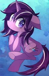 Size: 3850x5950 | Tagged: safe, artist:kawaiipony2, derpibooru import, oc, oc:rune stroke, unofficial characters only, pony, unicorn, absurd resolution, commission, eye clipping through hair, female, floppy ears, horn, image, leg fluff, looking at you, mare, png, smiling, smiling at you, solo, tail, unicorn oc