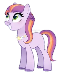 Size: 1132x1390 | Tagged: safe, artist:astigrads, derpibooru import, earth pony, pony, g5, my little pony: tell your tale, spoiler:g5, spoiler:my little pony: tell your tale, spoiler:tyts02e11, female, g4, g5 to g4, generation leap, grin, hooves, image, jewelry, looking up, mare, necklace, png, simple background, smiling, solo, sunny starscout's mother, tail, transparent background, written in the starscouts