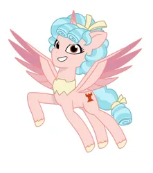 Size: 640x725 | Tagged: safe, artist:jazzhooves, derpibooru import, cozy glow, alicorn, pony, g5, alicornified, bow, cozycorn, female, freckles, g4, g4 to g5, generation leap, hair bow, image, jewelry, jpeg, older, older cozy glow, race swap, regalia, simple background, solo, spread wings, tail, tail bow, teenager, white background, wings