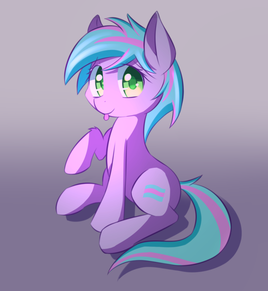 Size: 2952x3216 | Tagged: safe, artist:kawaiipony2, derpibooru import, oc, oc:trilly taffy, unofficial characters only, earth pony, pony, :p, colored pupils, commission, cute, earth pony oc, female, gradient background, high res, image, looking at you, mare, ocbetes, png, raised hoof, simple background, sitting, smiling, smiling at you, solo, tail, tongue out