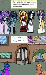 Size: 1152x1845 | Tagged: safe, artist:ask-luciavampire, derpibooru import, oc, bat pony, earth pony, pegasus, pony, undead, unicorn, vampire, vampony, ask, horn, image, mall, png, tumblr