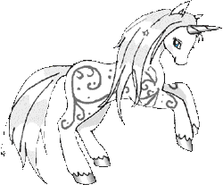 Size: 394x327 | Tagged: safe, derpibooru import, princess silver swirl, pony, unicorn, g2, 2004, female, gif, horn, image, mare, rearing, simple background, solo, transparent background, wayback machine source