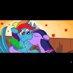 Size: 720x720 | Tagged: safe, artist:plum, artist:seventozen, rainbow dash, twilight sparkle, fanfic, fanfic:rocket to insanity, animated, censor bar, censored, comic, computer, computer mouse, fanfic art, female, image, keyboard, kissing, lesbian, mp4, open mouth, shipping, shocked, sitting, twidash, vulgar, youtube