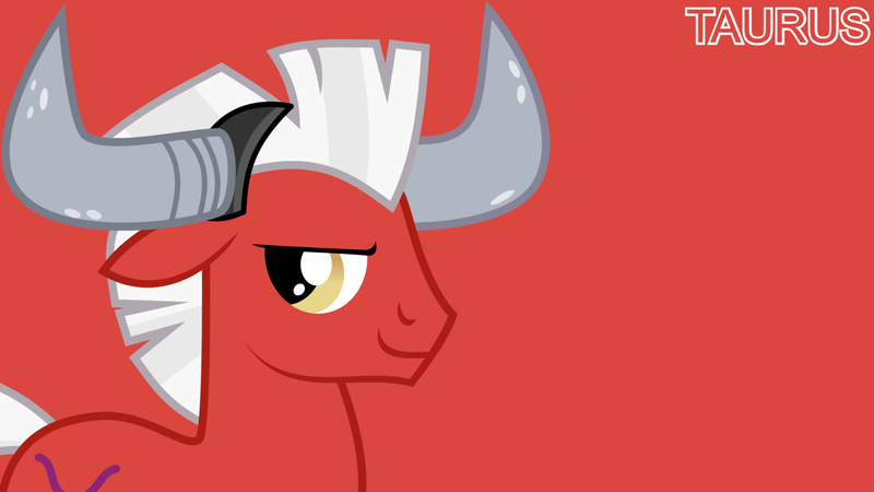 Size: 1920x1080 | Tagged: safe, artist:ambassad0r, derpibooru import, edit, editor:jaredking779, earth pony, pony, fake horns, g4, horn, image, jpeg, male, ponyscopes, red background, simple background, solo, stallion, taurus, taurus (g4)