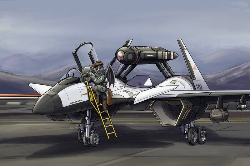 Size: 2048x1366 | Tagged: safe, artist:buckweiser, derpibooru import, oc, oc:night dice, unofficial characters only, bat pony, pony, ace combat, adfx-01 morgan, clothes, flight suit, image, jet, jet fighter, jpeg, male, pilot, solo