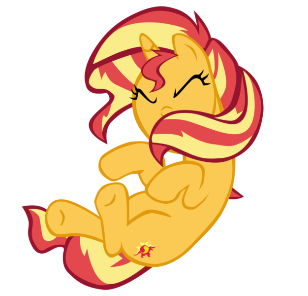 Size: 700x671 | Tagged: safe, artist:benpictures1, ponerpics import, ponybooru import, sunset shimmer, pony, unicorn, cute, eyes closed, female, image, inkscape, mare, png, shimmerbetes, simple background, solo, transparent background, vector