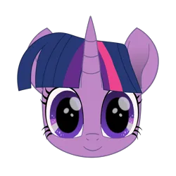 Size: 1600x1600 | Tagged: safe, artist:k. dale, derpibooru import, twilight sparkle, pony, unicorn, bust, female, front view, g4, head only, horn, image, looking at you, movie accurate, png, simple background, solo, transparent background
