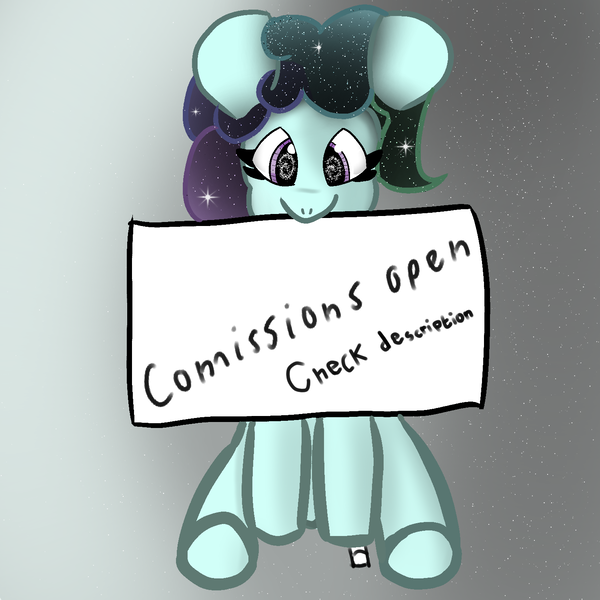 Size: 1500x1500 | Tagged: safe, artist:crystaline, derpibooru import, oc, oc:kristal (crystaline), unofficial characters only, earth pony, pony, advertisement, ethereal mane, galaxy mane, gradient background, image, looking at you, png, solo