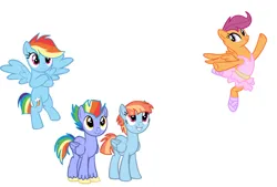 Size: 1280x865 | Tagged: safe, artist:aniakucyk, artist:emberskydragon, artist:xxmelody-scribblexx, derpibooru import, bow hothoof, rainbow dash, scootaloo, windy whistles, pegasus, pony, adopted, adopted daughter, adopted offspring, alternate hairstyle, ballerina, ballet, ballet slippers, base used, clothes, crossed arms, family, father and child, father and daughter, female, flying, freckles, grin, image, jpeg, male, mare, mother and child, mother and daughter, offspring, older, older scootaloo, parent:bow hothoof, parent:windy whistles, parents:windyhoof, scootadoption, scootaloo can fly, scootalove, ship:windyhoof, shipping, siblings, sisters, smiling, spread wings, stallion, straight, tutu, wings