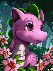 Size: 2400x3184 | Tagged: safe, artist:pridark, derpibooru import, spike (g1), dragon, g1, image, png, solo