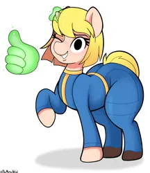 Size: 2244x2600 | Tagged: safe, artist:themimicartist, derpibooru import, oc, pony, unicorn, fallout equestria, fallout, female, horn, image, mare, pipmare, png, solo, the ass was fat