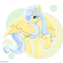 Size: 4134x4134 | Tagged: safe, artist:jjsh, derpibooru import, oc, unofficial characters only, pegasus, pony, blue eyes, blue mane, cute, cute face, female, high res, image, mare, png, raised hoof, simple background, smiling, solo, spread wings, transparent background, turned head, wings