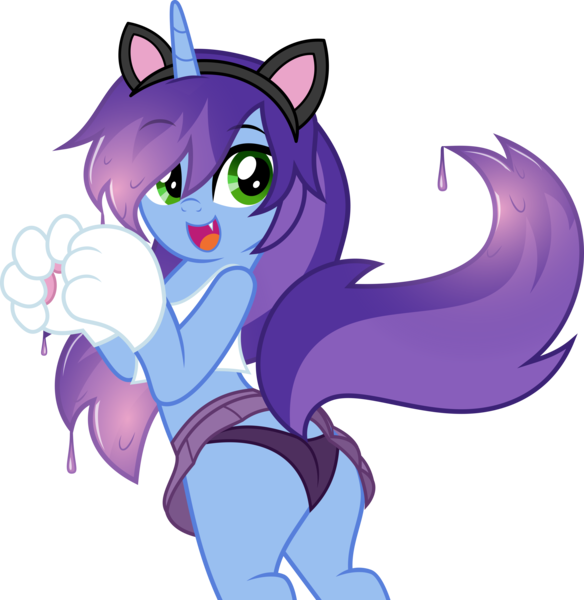 Size: 3895x4000 | Tagged: suggestive, artist:moliminous, ponerpics import, oc, oc:cher nobyl, unofficial characters only, cat, pony, bikini, catgirl, clothes, female, image, mare, png, swimsuit