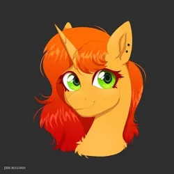 Size: 4134x4134 | Tagged: safe, artist:jjsh, derpibooru import, oc, unofficial characters only, pony, unicorn, bow, bust, ear piercing, earring, female, green eyes, high res, horn, image, jewelry, looking at you, mare, piercing, png, portrait