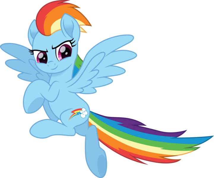 Size: 3606x3000 | Tagged: safe, artist:cloudy glow, derpibooru import, rainbow dash, pegasus, action pose, female, flying, g4, image, png, simple background, smiling, smirk, transparent background, vector